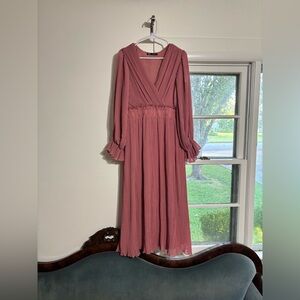 Zara Dusty Rose Midi Dress